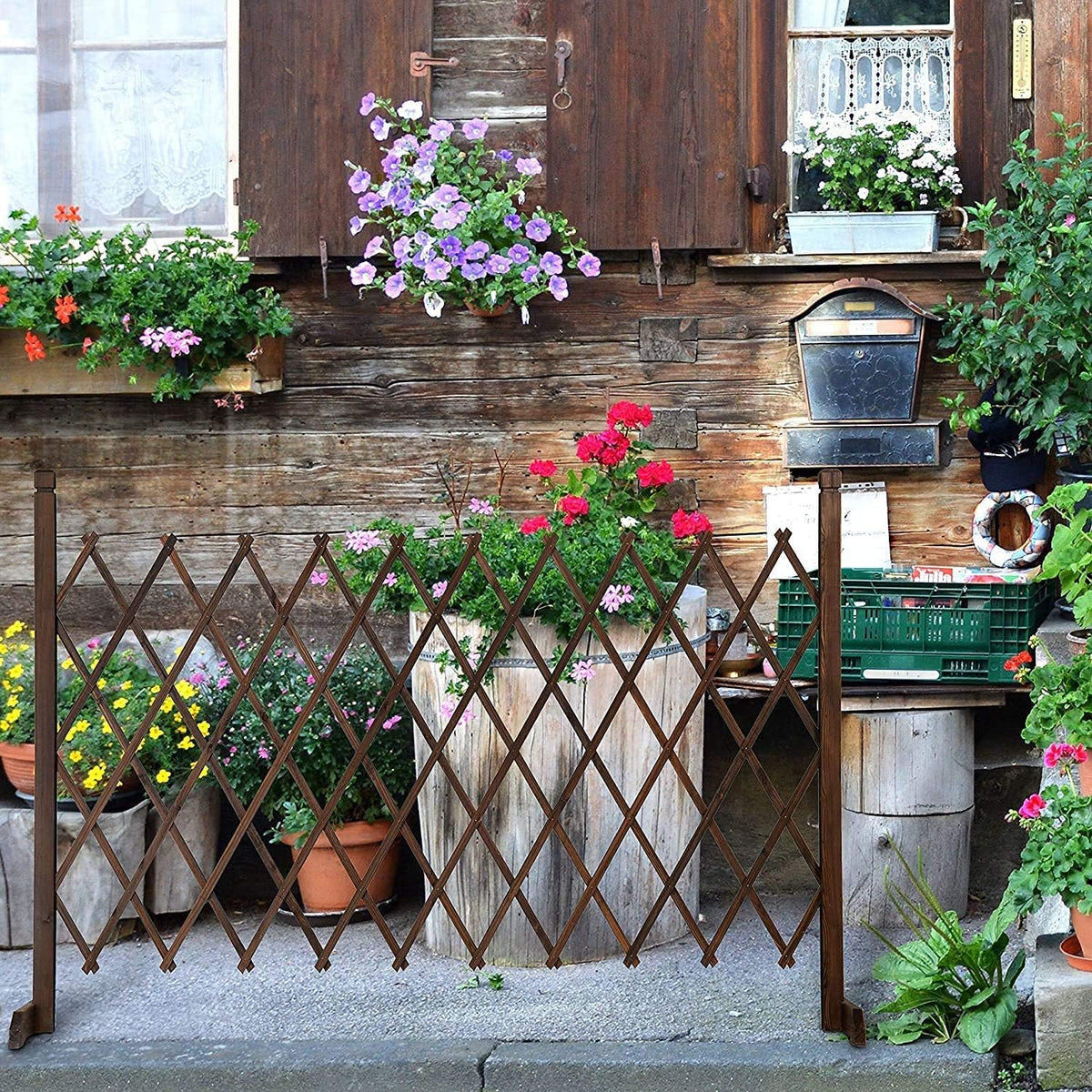Expanding Fence Panels Adjustable Wooden Trellis Garden Screen 2 Pack Nisorpa