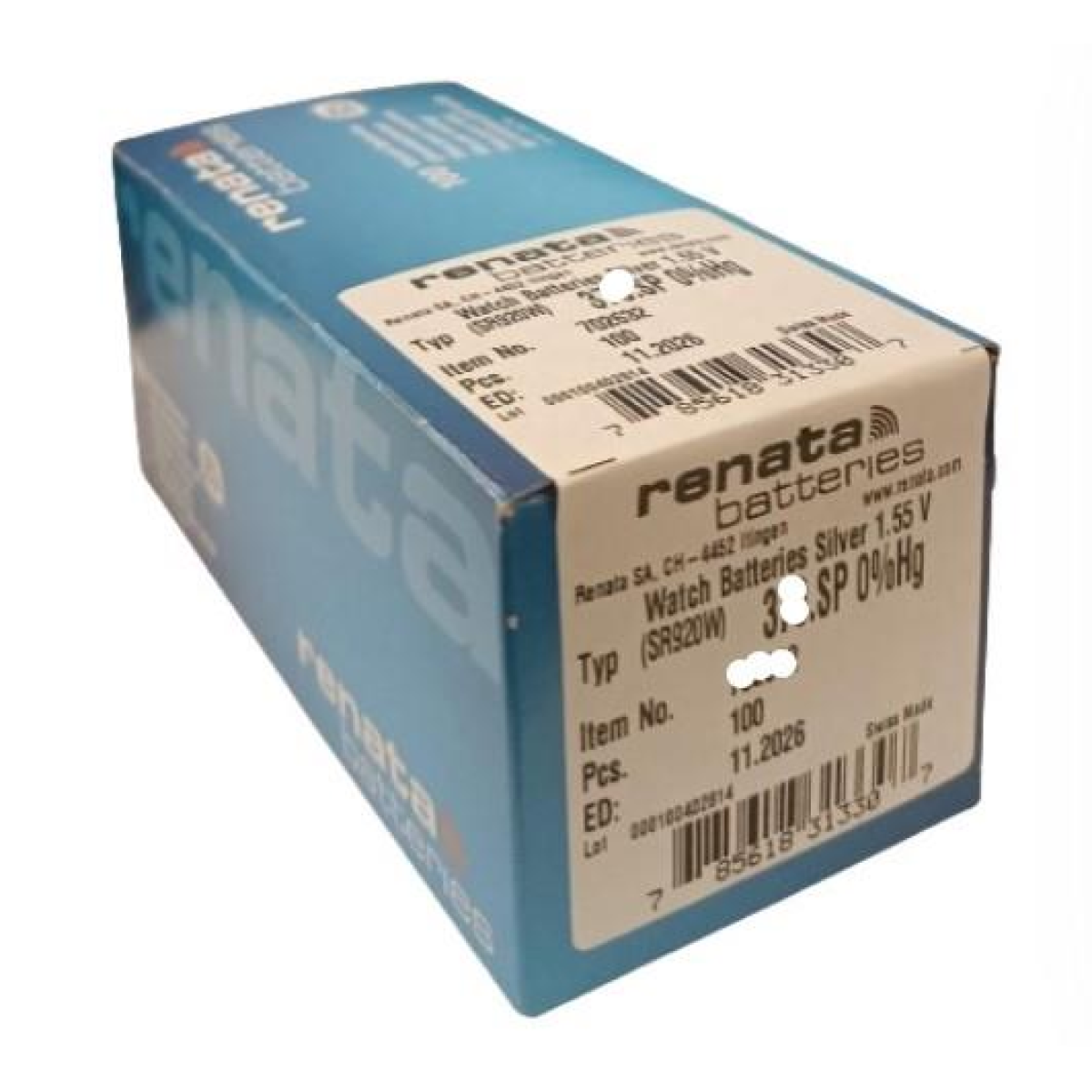 RENATA SP 397 Watch Batteries Pack Of 100