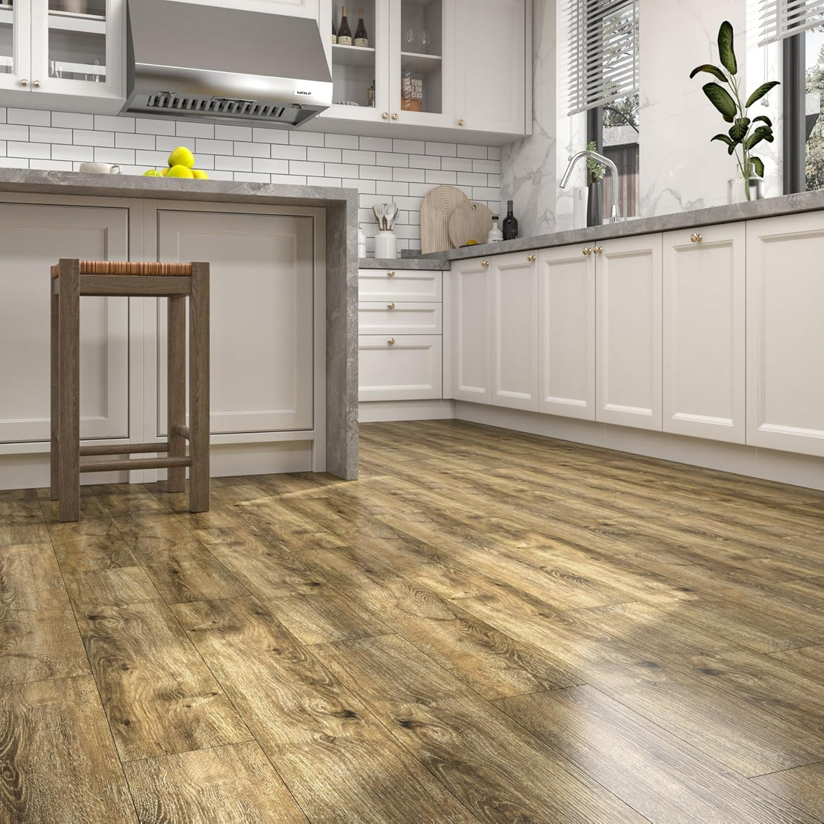 Peel and Stick Floor Tiles Wood Effect Vinyl 90x15cm 35 Pcs FunStick