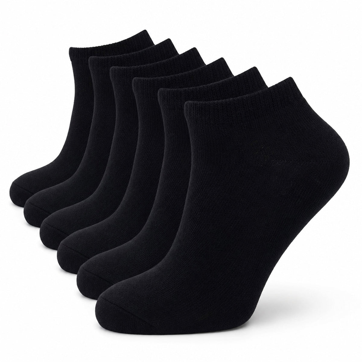 Sock Stack Men's Trainer Socks 6 Pairs Lightweight Cotton Blend Ankle With Arch Support