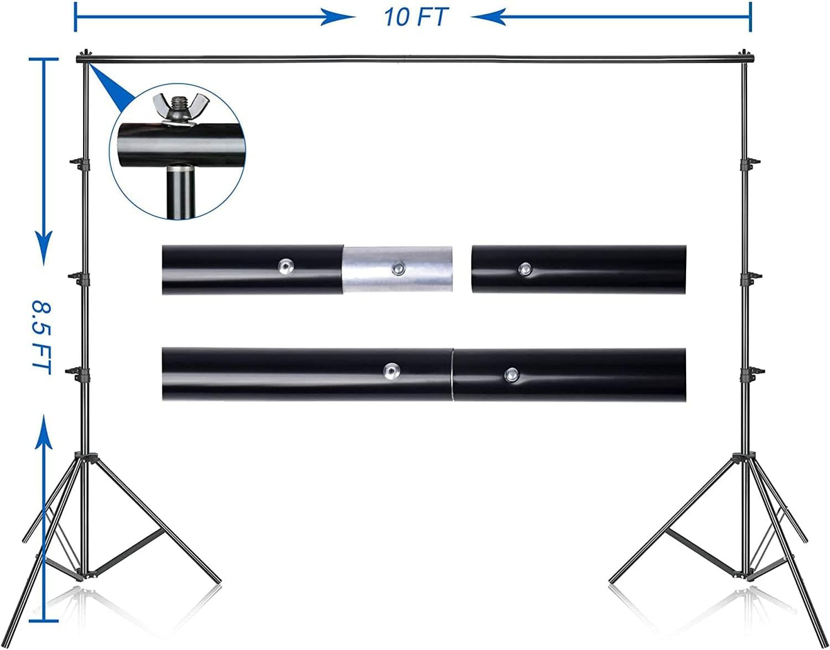 Backdrop Stand Kit with Clamps 10x8.5 ft  and Carry Bag Emart Frame Only