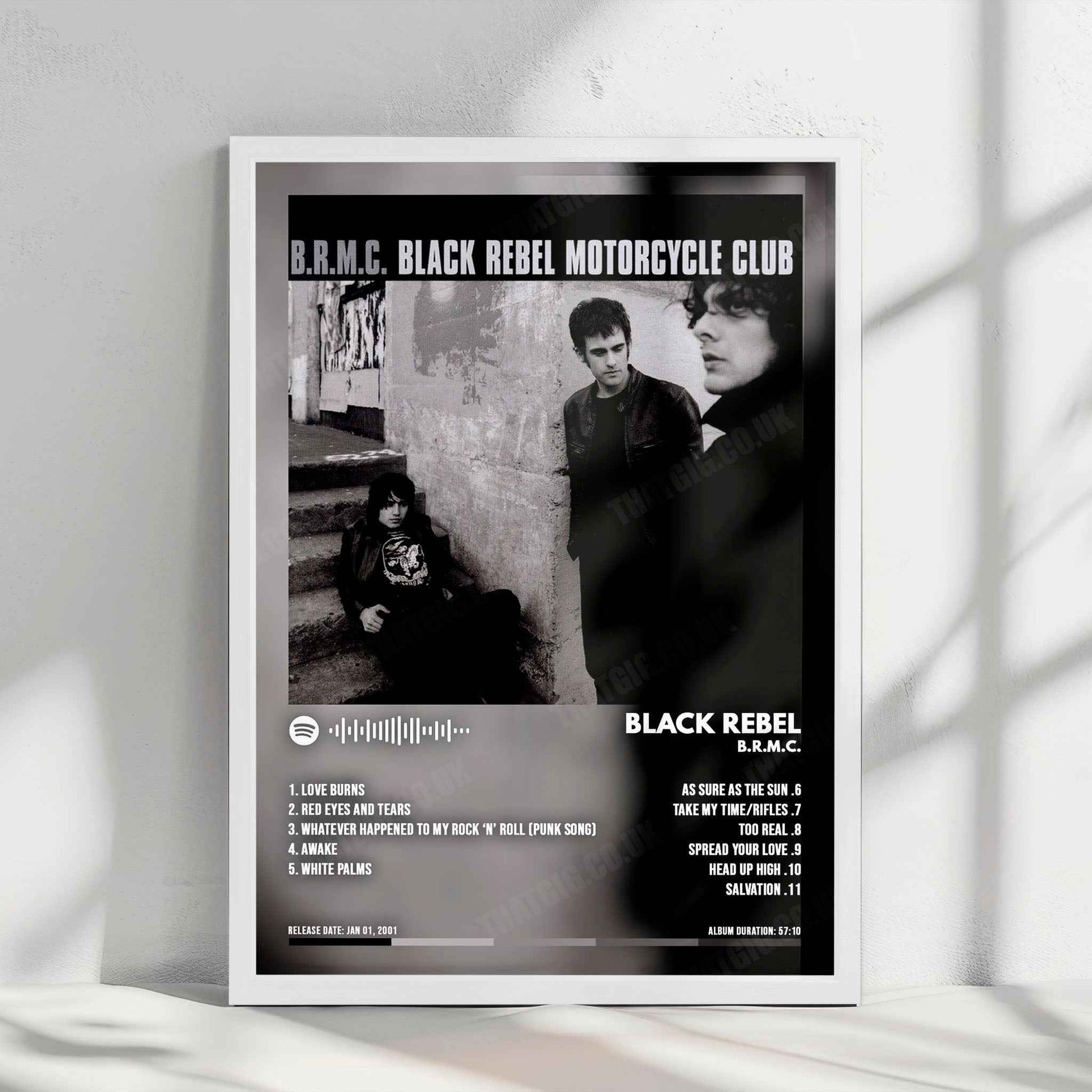 Black Rebel Motorcycle Club "BRMC" Album Cover Poster - with Complete Tracklist