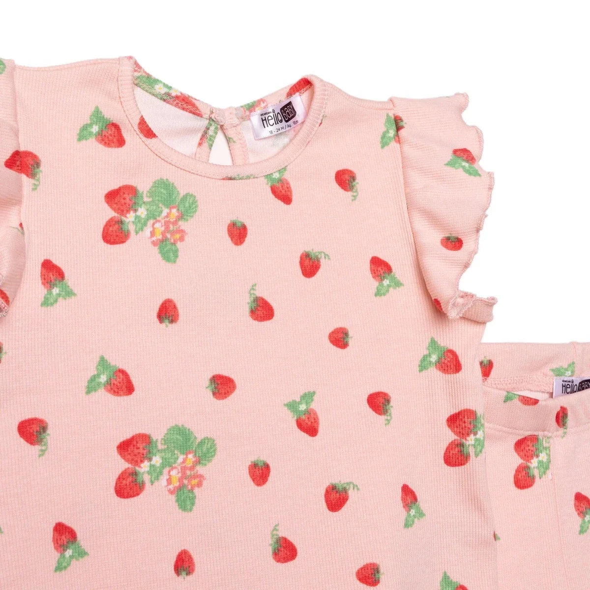 HelloBaby Short Sleeve Ribbed Baby Top & Leggings Set (6-9 Months to 4-5 Years)