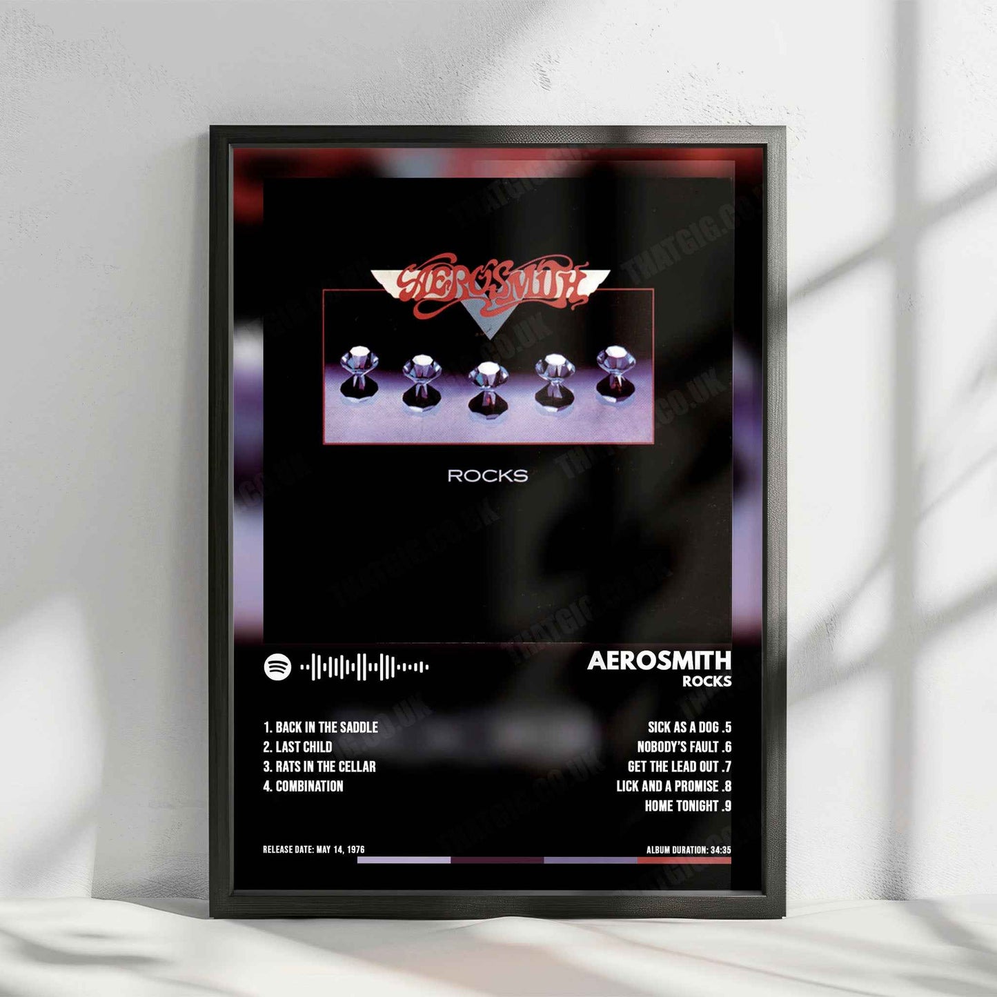 Aerosmith "Rocks" Album Cover Poster - with Complete Tracklist
