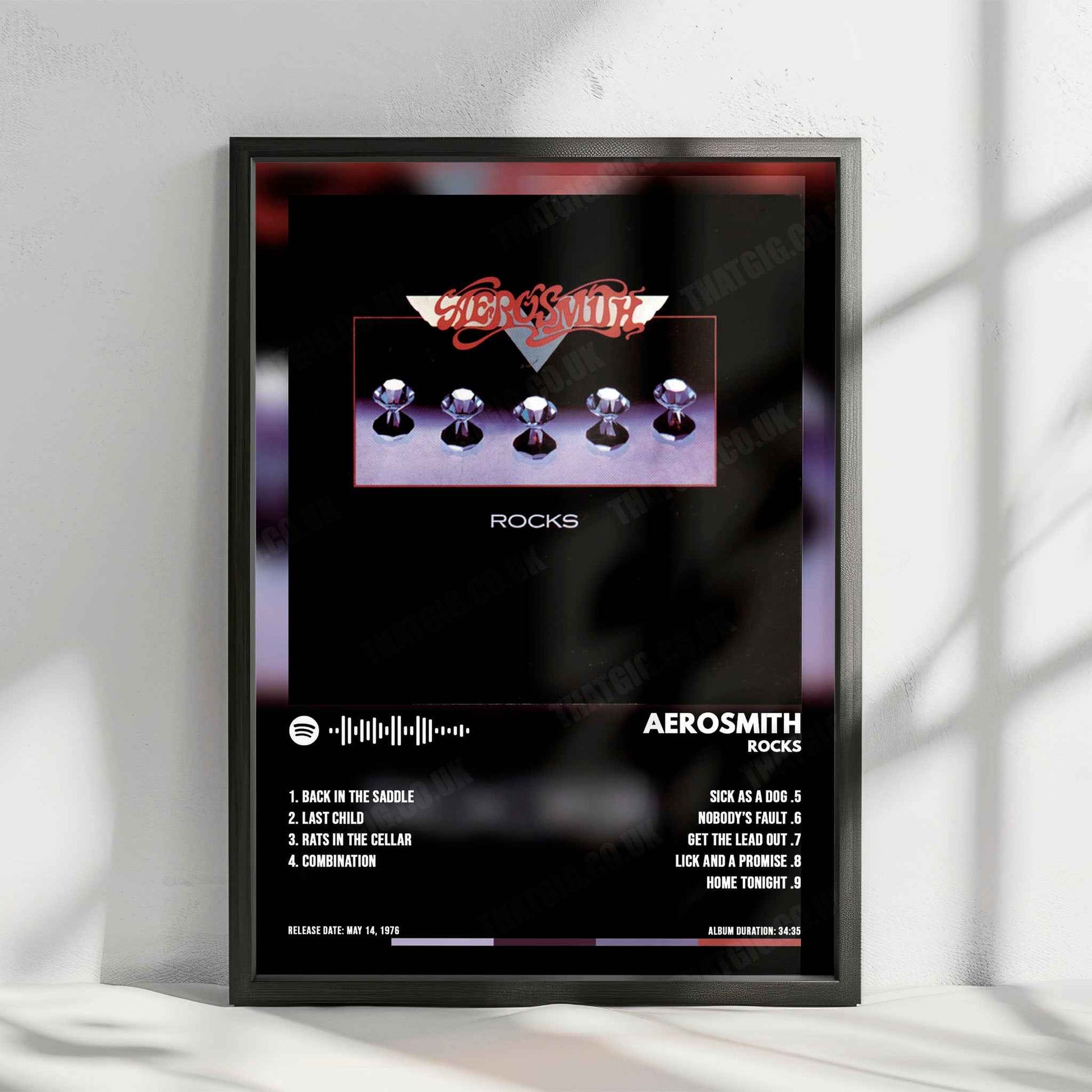 Aerosmith "Rocks" Album Cover Poster - with Complete Tracklist