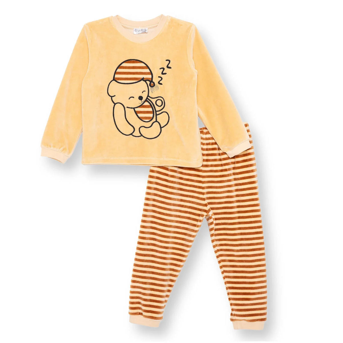 HelloBaby Bear Print Velour Long Sleeve Baby Pyjama Set (6 Months to 4 Years)