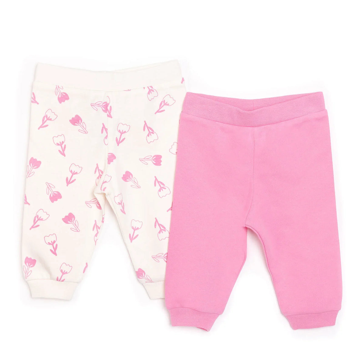 HelloBaby 2 Pack Tulip Motif Footless Interlock Baby Bottoms (6 Months to 4 Years)