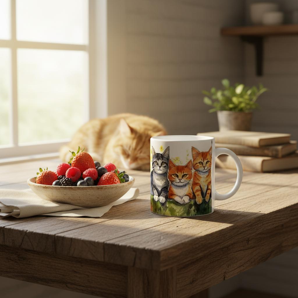 🐾 Coffee with Cats – Ceramic Mug for Cat Lovers ☕🐱