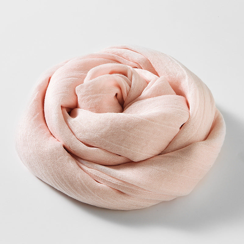 Artistic Sunscreen Solid Color Cotton And Linen Scarf