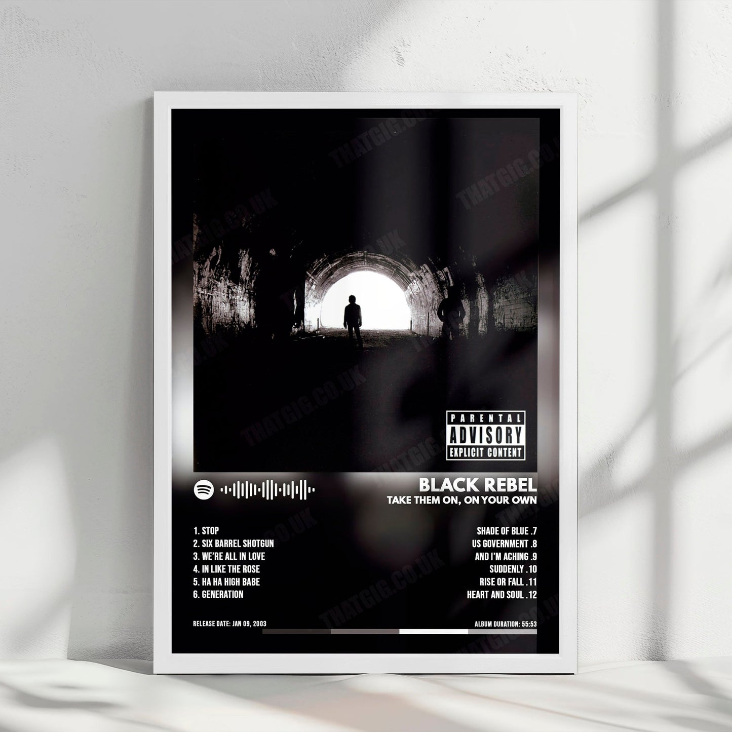Black Rebel Motorcycle Club "Take Them On, On Your Own" Album Cover Poster - with Complete Tracklist