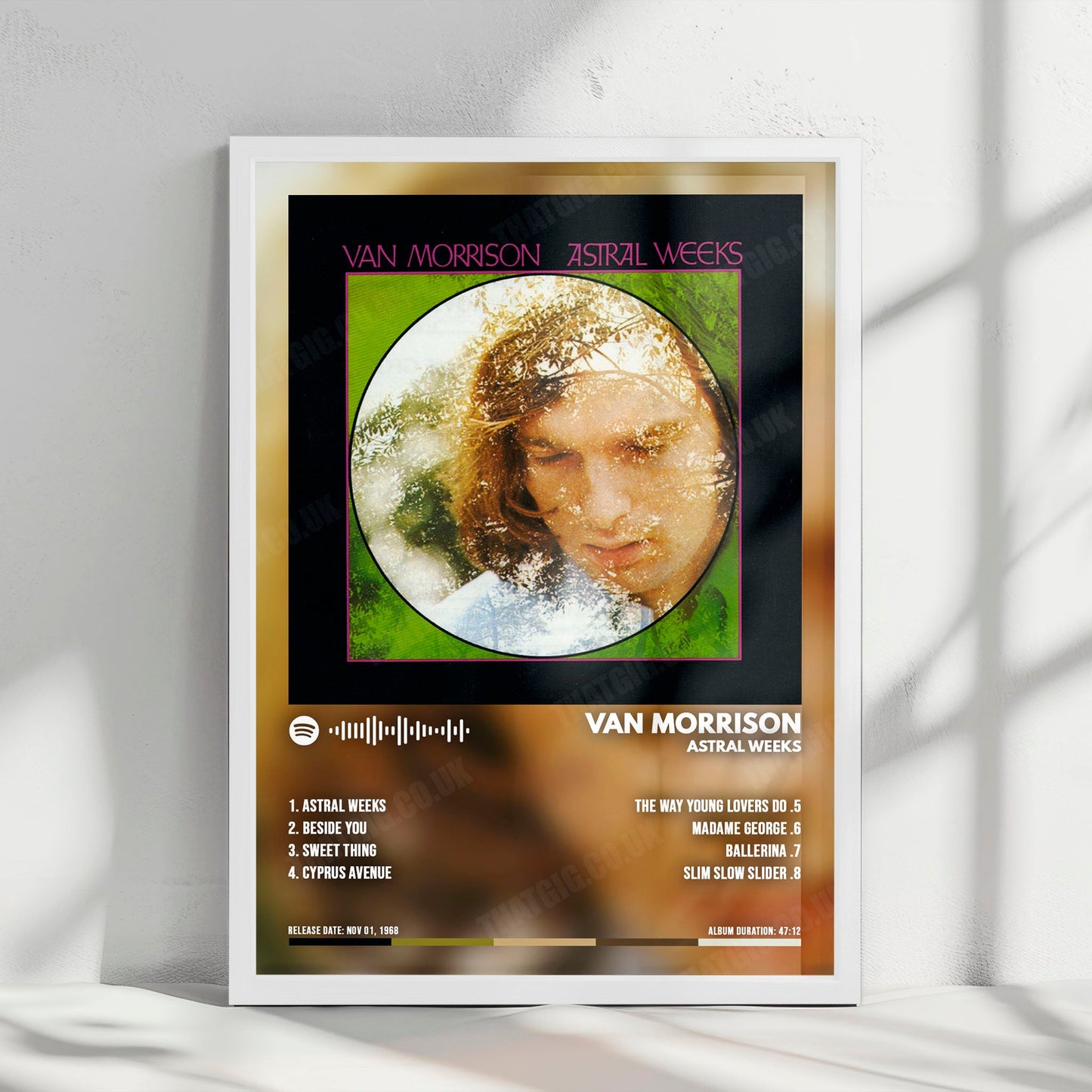Van Morrison "Astral Weeks  " Album Cover Poster - with Complete Tracklist