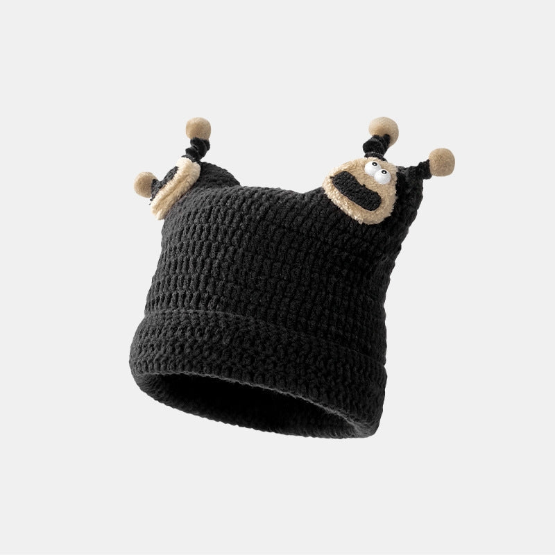 Cute Doll Woolen Cap Female Thermal Knitting