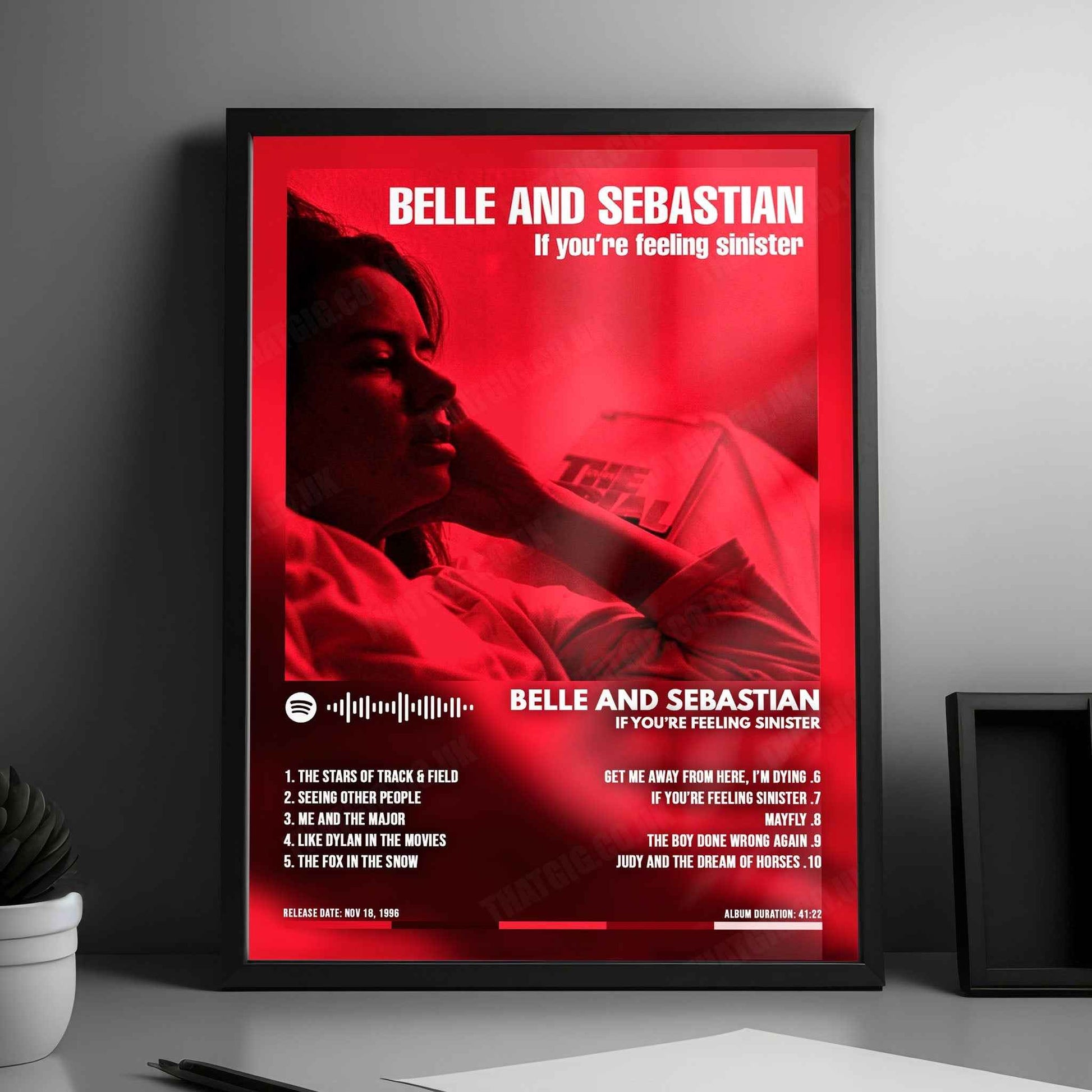 Belle and Sebastian "If You're Feeling Sinister" Album Cover Poster - with Complete Tracklist