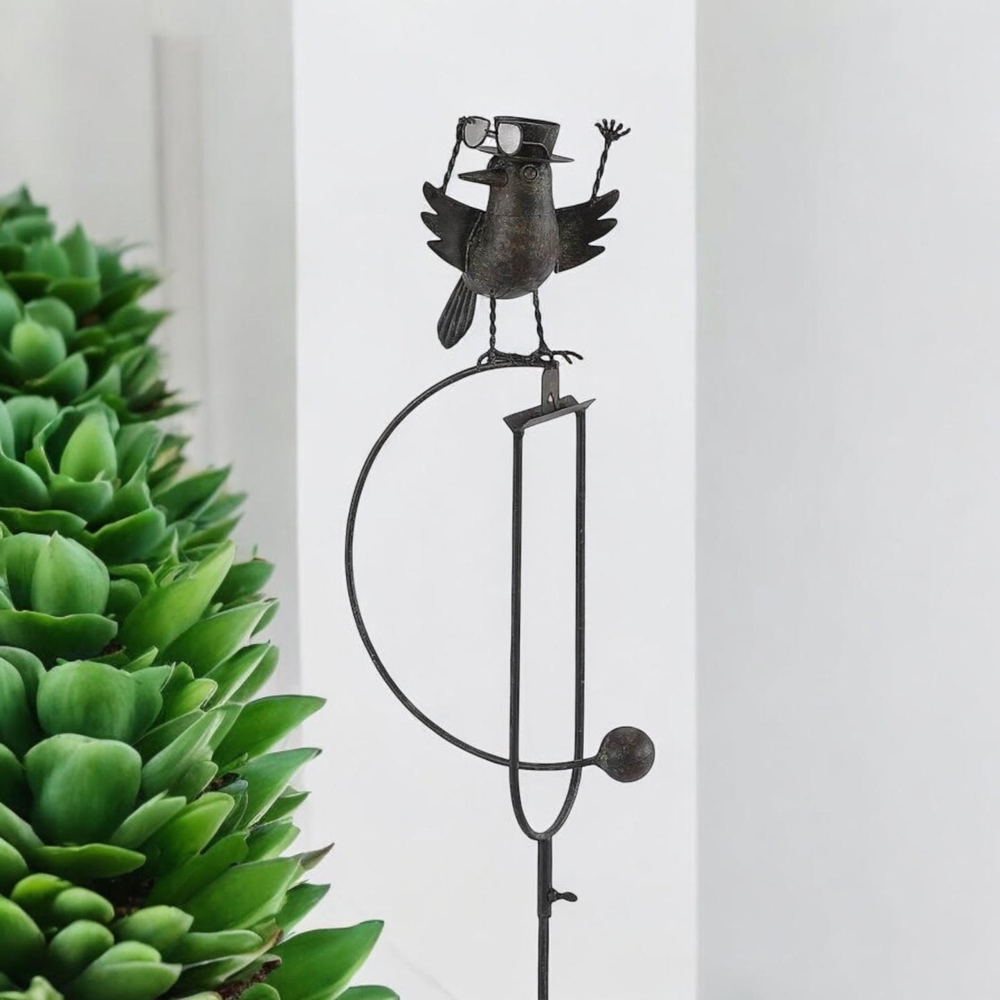 44" METAL BIRD ROCKER GARDEN STAKE