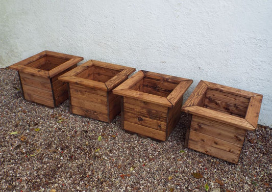 Charles Taylor Trading 4pc Regular Planter Set Brown
