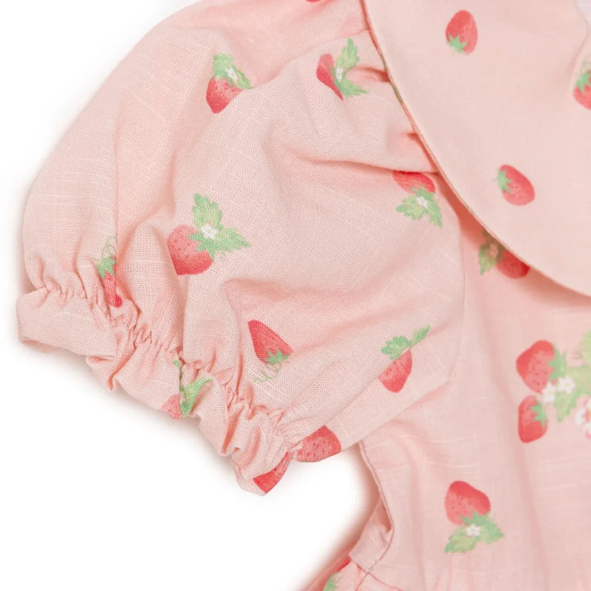 HelloBaby Peter Pan Collar Short Sleeve Baby Dress (6-9 Months to 4-5 Years)