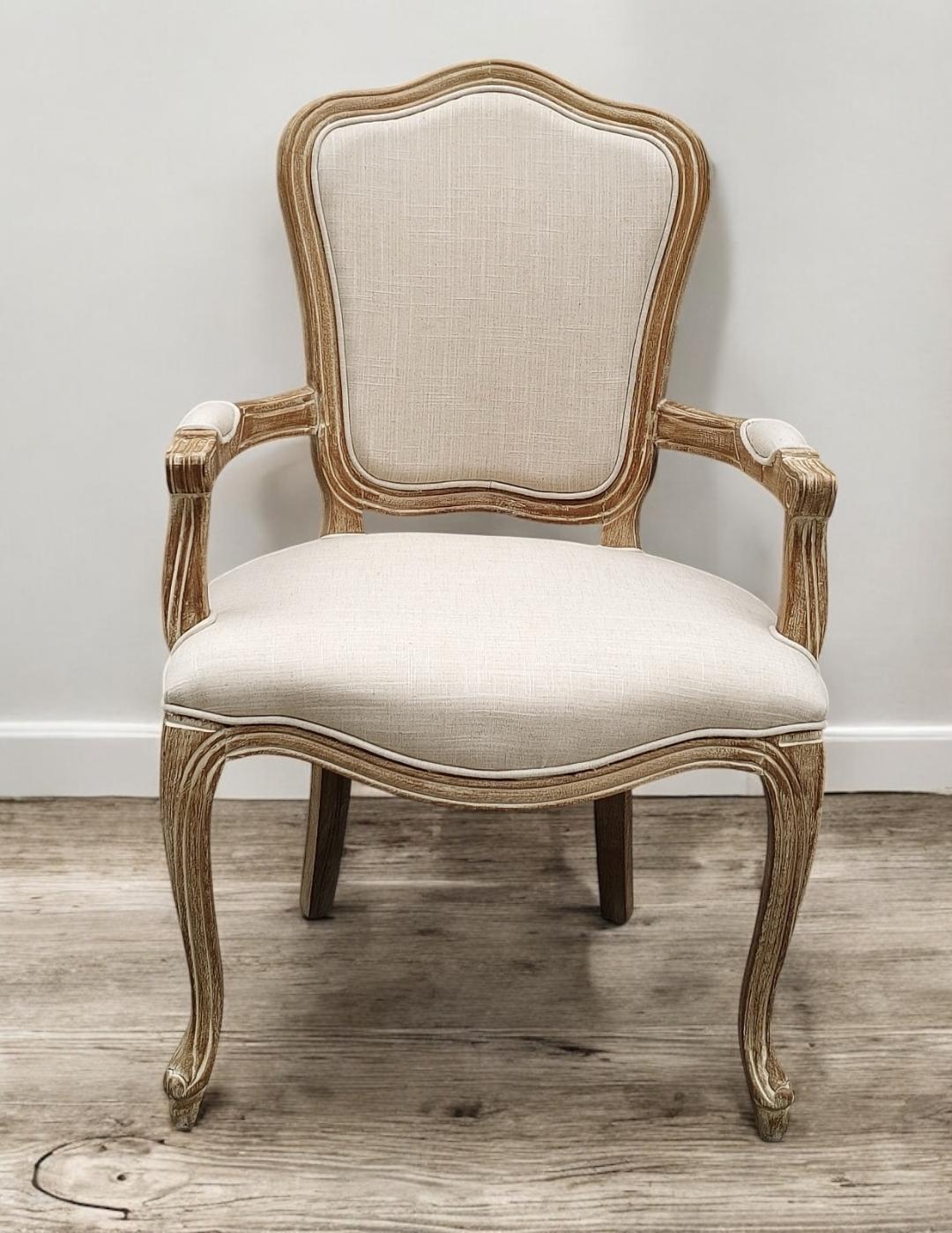 95CM LINEN FABRIC LOUIS CHAIR