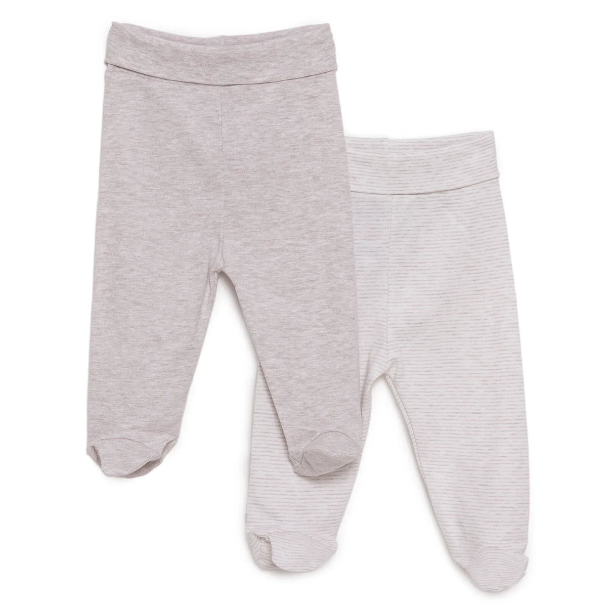 HelloBaby 2 Pack Ribbed Footed Baby Bottoms (Newborn to 9 Months)