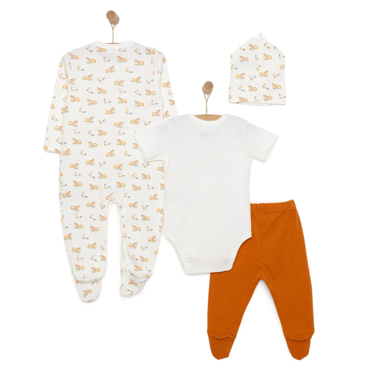 HelloBaby Truck Print 4 Piece Baby Hospital Bag Set (Newborn to 9 Months)