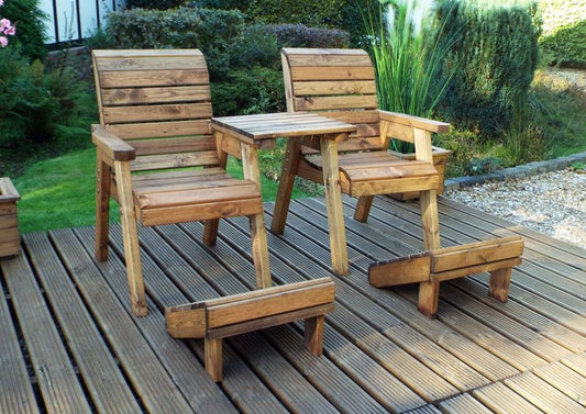Charles Taylor Trading Deluxe Lounger Set Straight With Grey Cushion Brown
