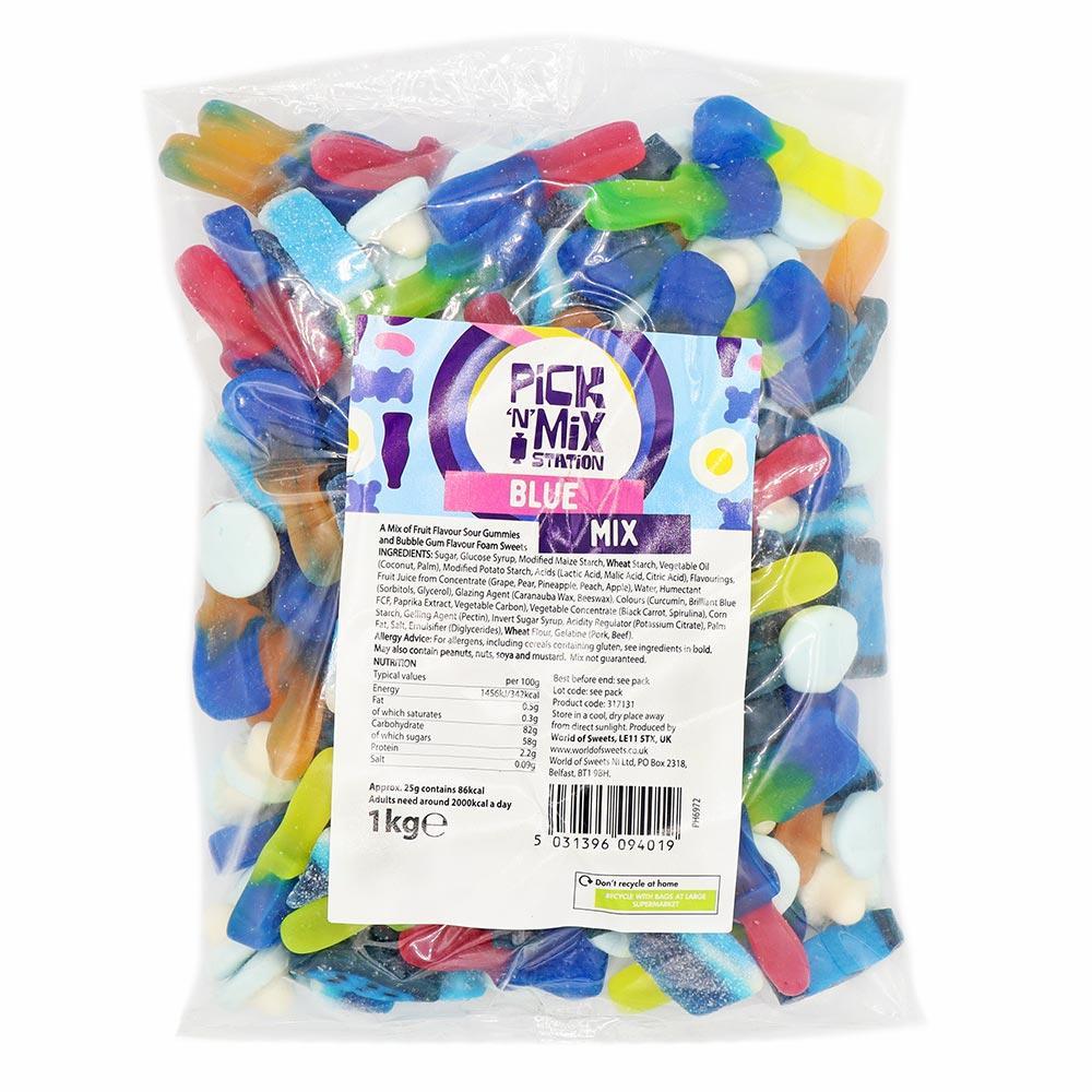 1kg Blue Sweets Mix Bag