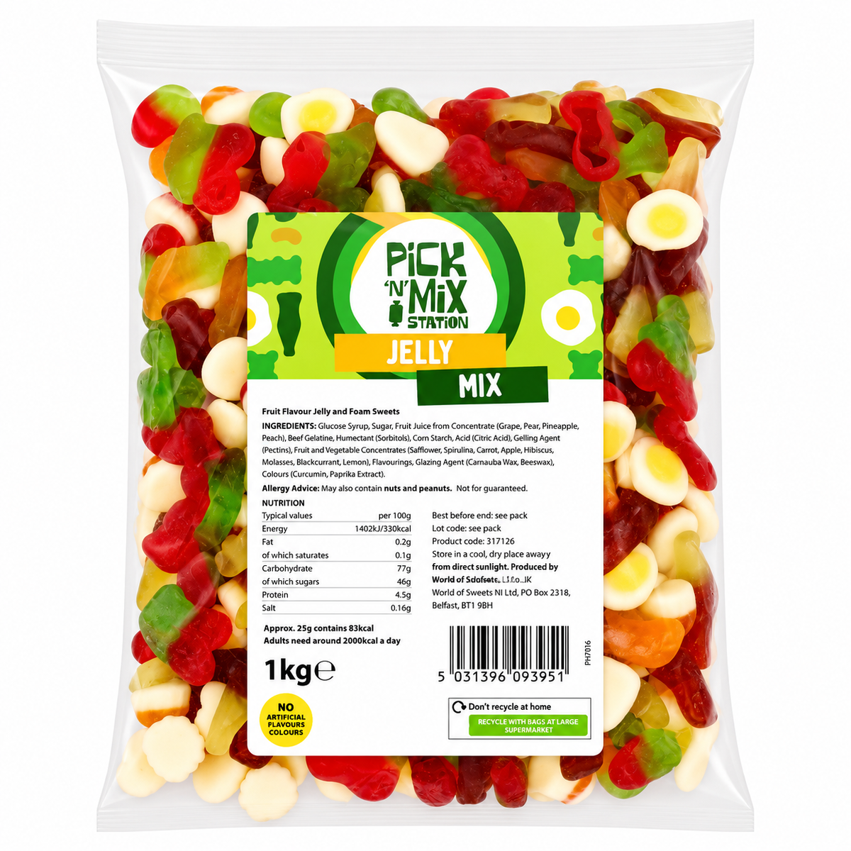 1kg Jelly Sweets Mix Bag