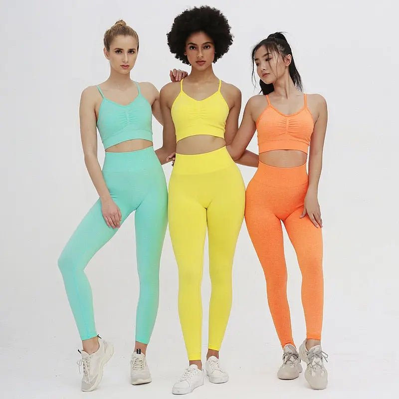 2 Piece gym Workout Clothes For Women Seamless Leggings Sports Bra Woman Running Sports Wear Gym Clothing Athletic Yoga Set