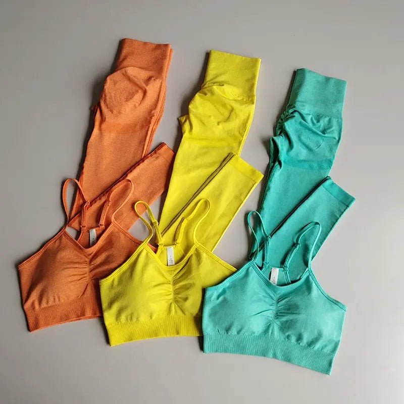 2 Piece gym Workout Clothes For Women Seamless Leggings Sports Bra Woman Running Sports Wear Gym Clothing Athletic Yoga Set