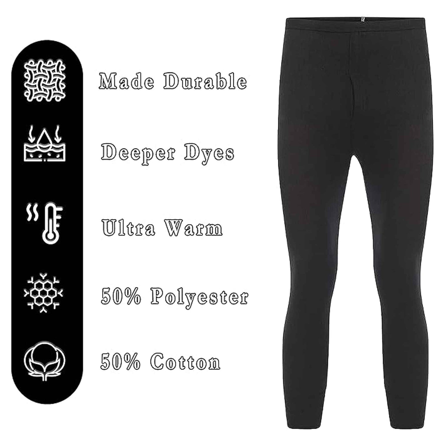 Heatwave Thermalwear Boys Long Johns 2 Pack Black Baselayer For School Camping And Skiing