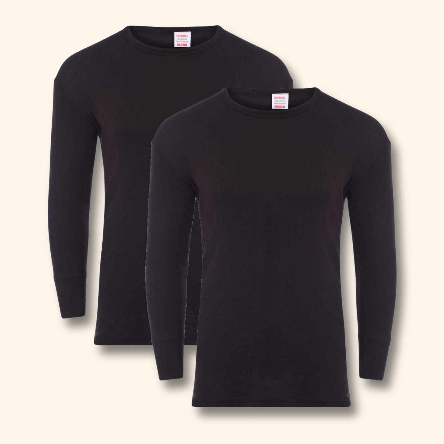 Heatwave Thermalwear Mens Thermal Long Sleeve Top Pack Of 2 Brushed Yarn Baselayer Sizes