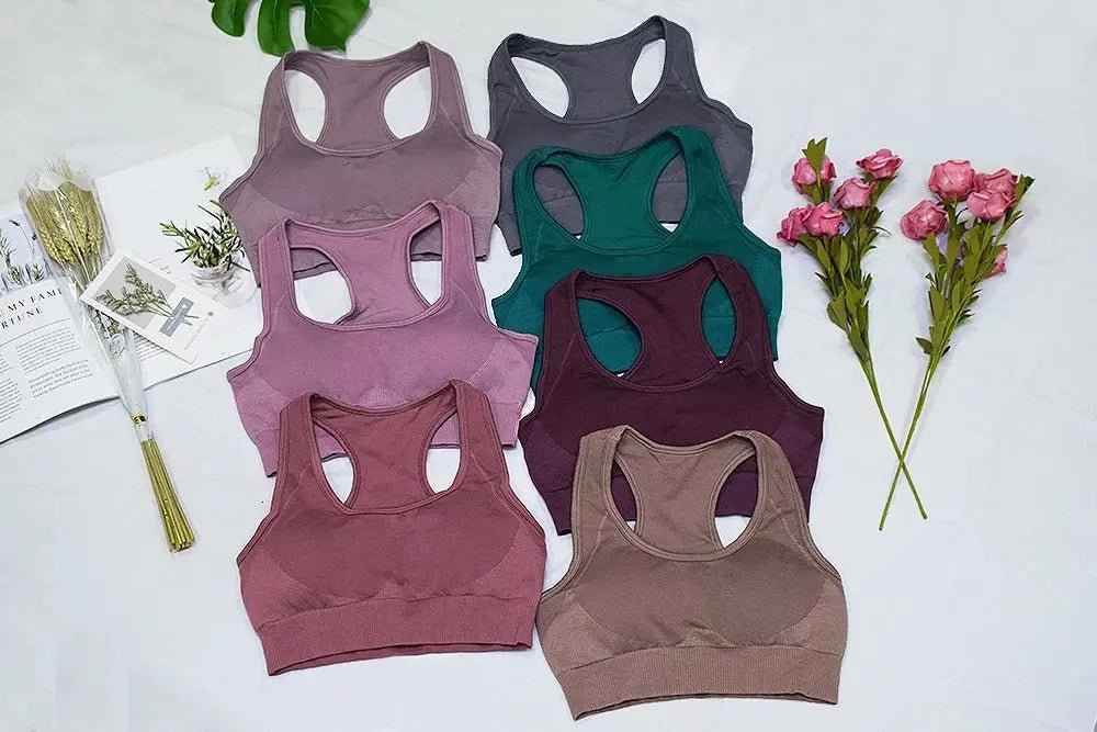 Gym Clothes Set for Women - 2-Piece Push-Up Yoga Bra & High Waist Leggings in 12 Colors