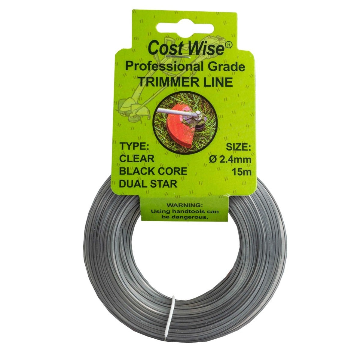 Strimmer Line Dual Black Star 2.4mm x 15m DIY Tool Accessory Home and Garden Use