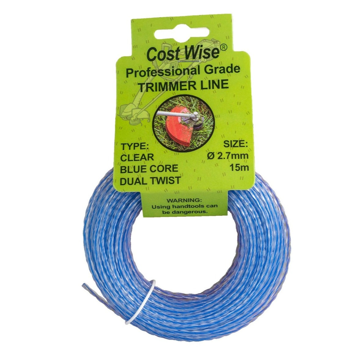Strimmer Line Dual Blue Twist 2.7mm x 15m DIY Tool Accessory Home and Garden Use