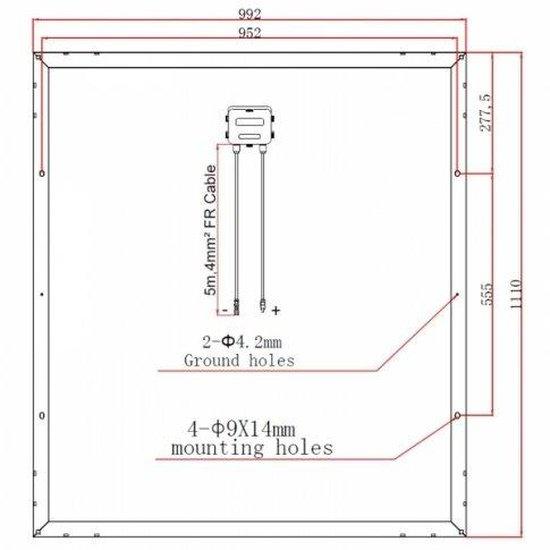200W 12V solar panel with 5m cable