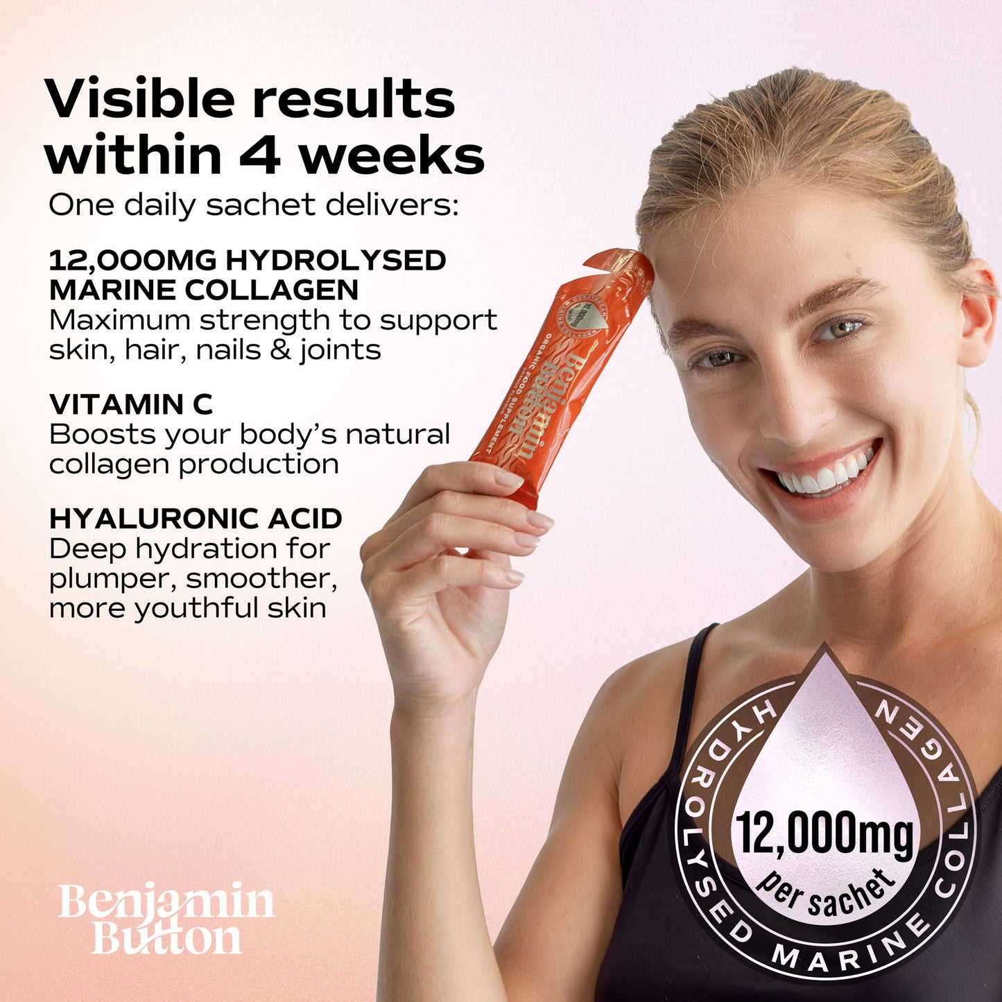 28x Orange 12,000mg Marine Collagen Liquid Sachets