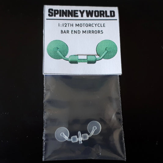 1:12th bar end sports bike mirrors (round)