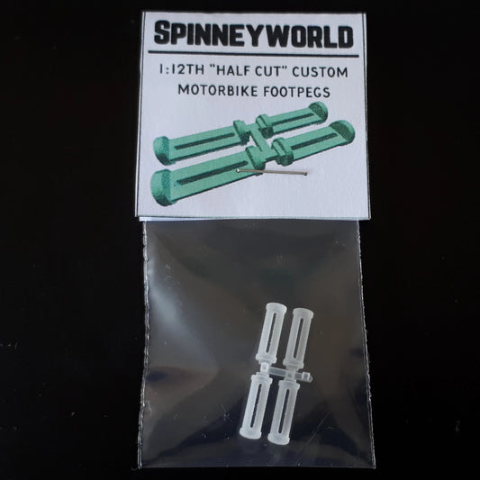 1:12th custom motorbike foot pegs "Half Cut"