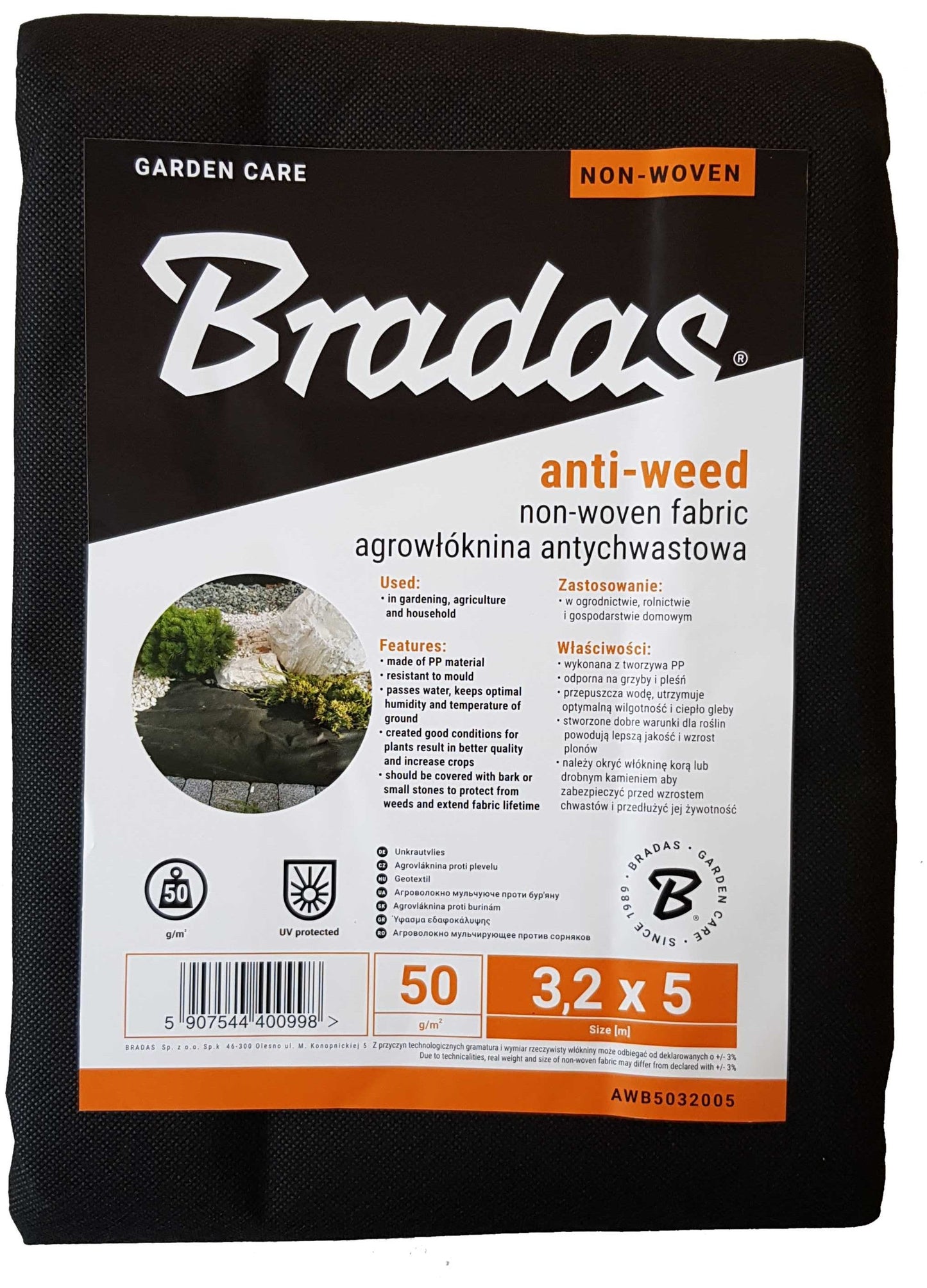 50g Non-Woven Weed Membrane 3.2m x 5m