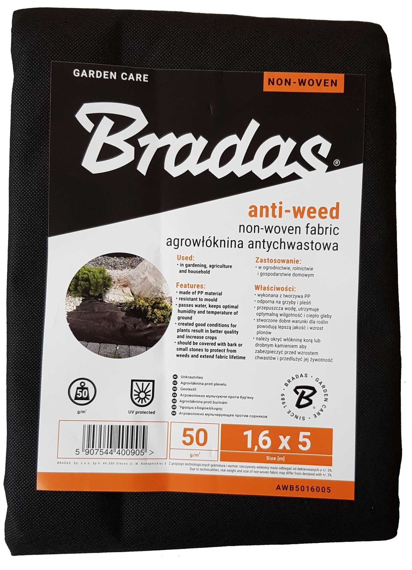 50g Non-Woven Weed Membrane 1.6m x 5m