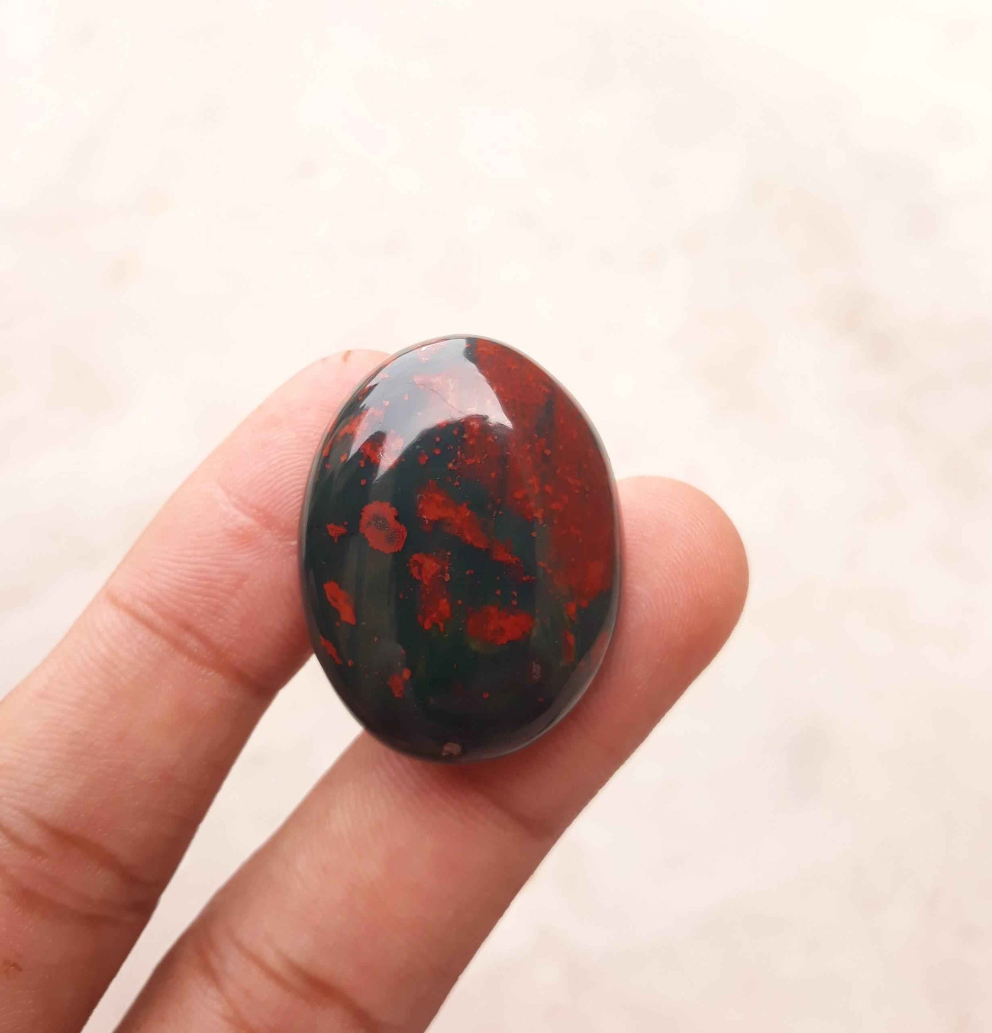 66.7ct Natural High Quality Blood Stone - Heliotrope - Dimension-33mm x 26mm