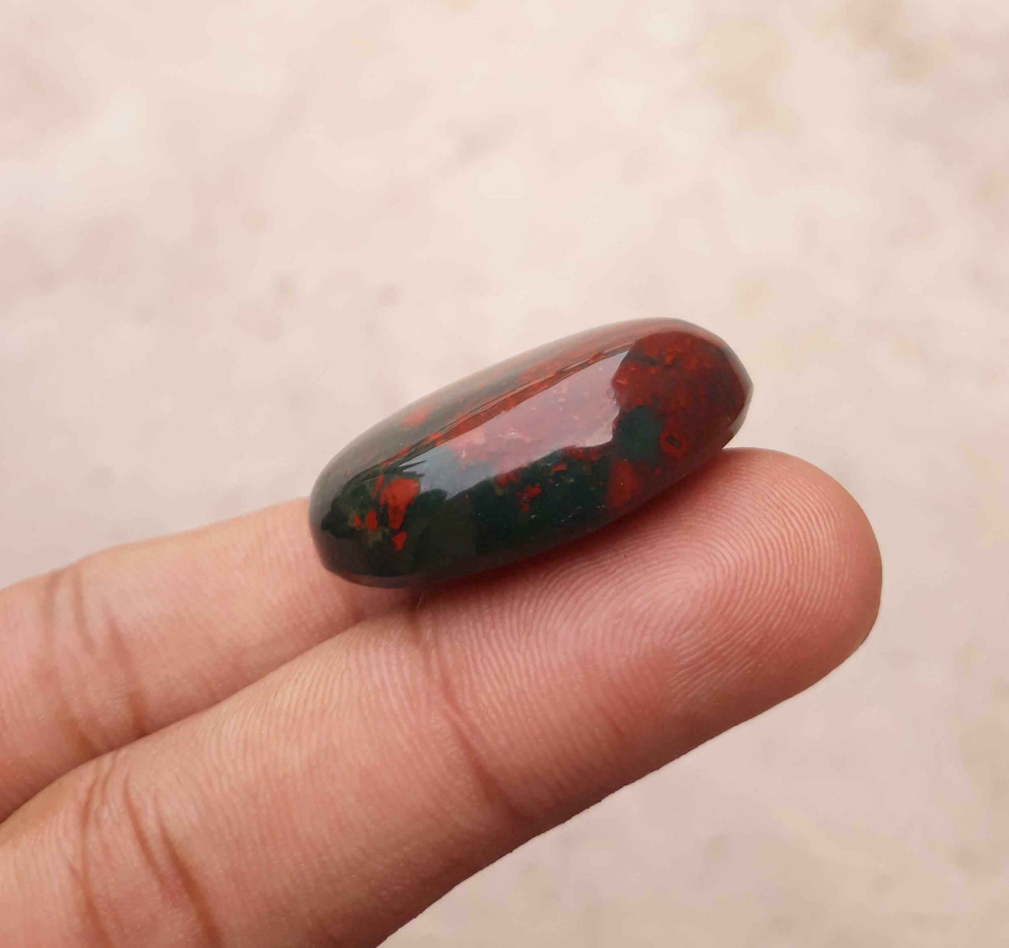 66.7ct Natural High Quality Blood Stone - Heliotrope - Dimension-33mm x 26mm