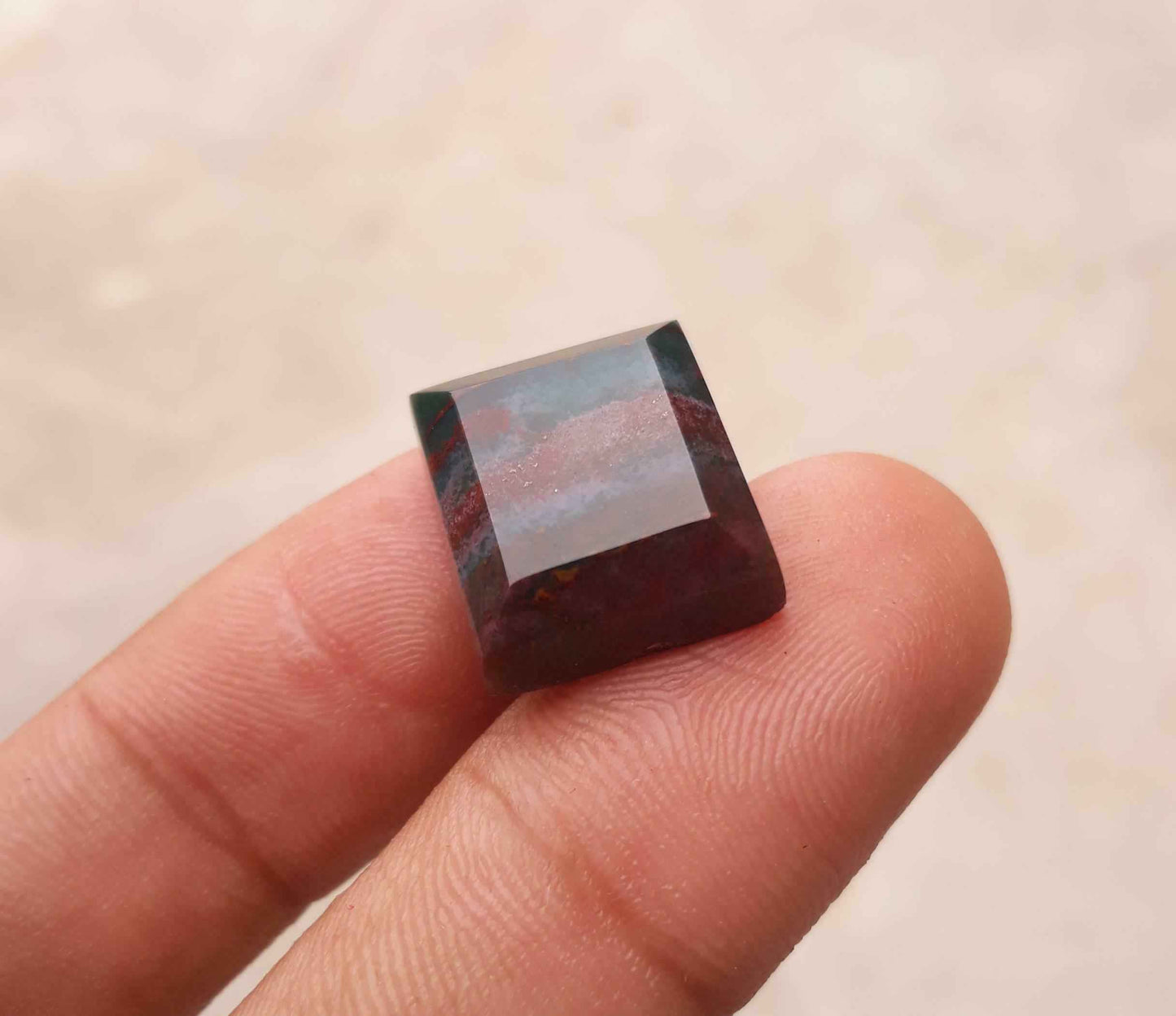 16.4ct Natural High Quality  Blood Stone - Heliotrope - Dimension -17 x15mm