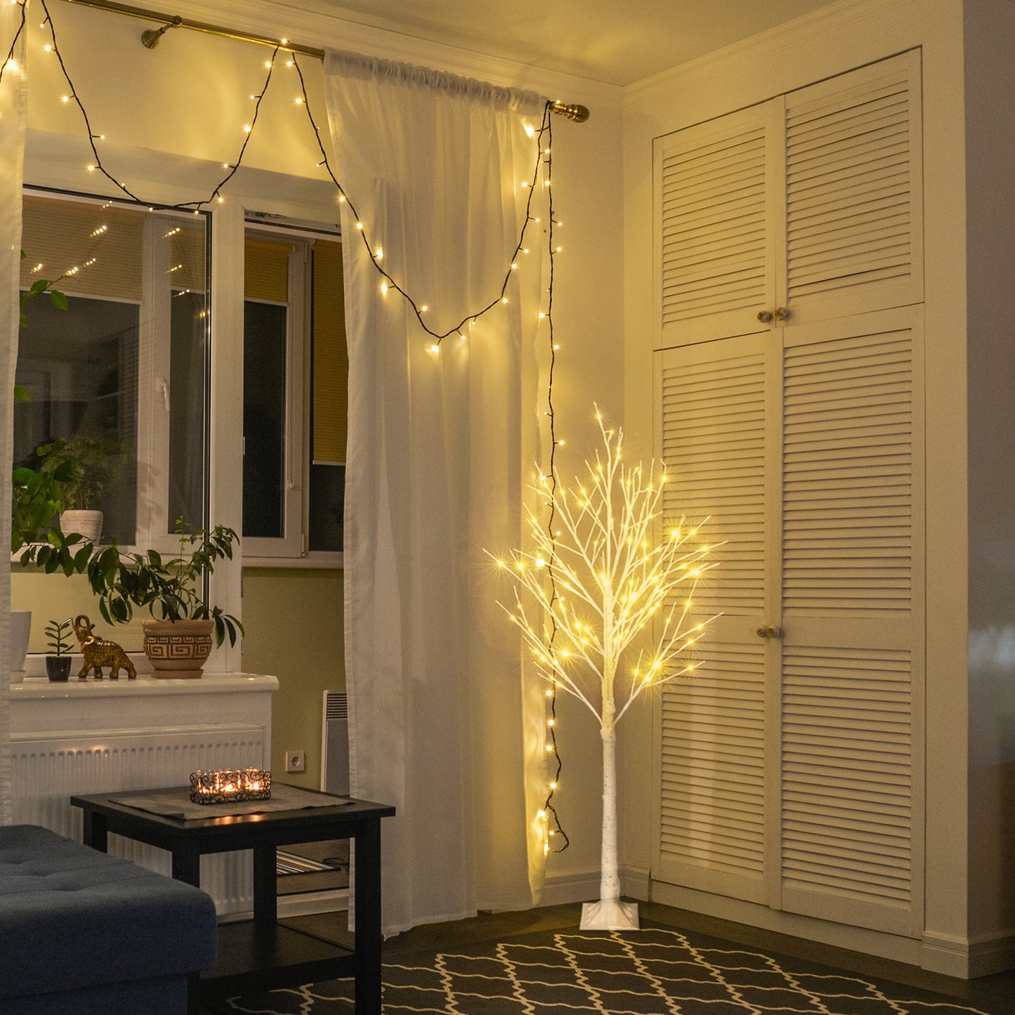 4FT Snowflake Christmas Tree with 48 LED Lamp