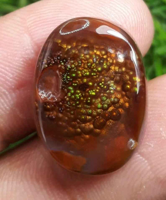 21.5ct Colorful Bubbly Fire Agate, Rare Fire Agate - Perfect gemstone Gift, Rare Gemstone than Diamonds, Dimensions 21 x 16 mm