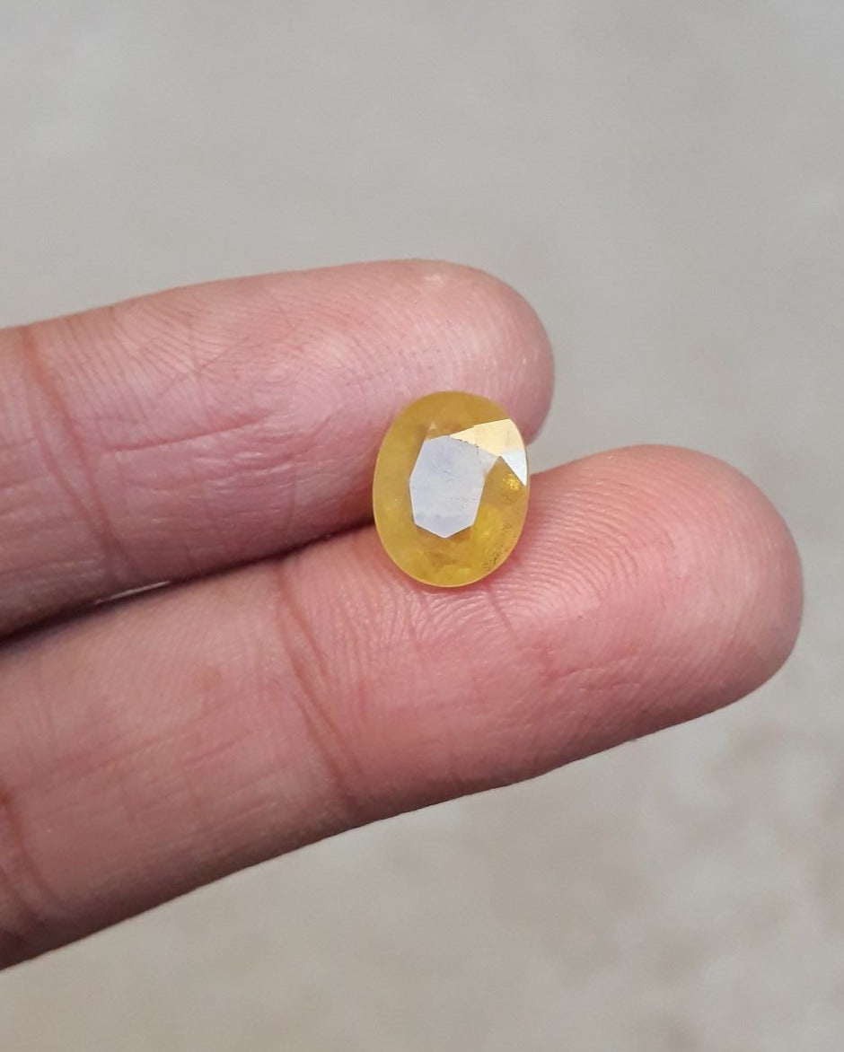 3.50ct Sapphire for Sale - Natural Yellow Sapphire- Ceylon Sapphire - September Birthstone - 10x8mm