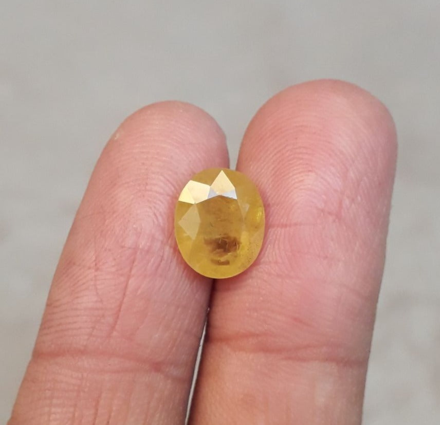 3.50ct Sapphire for Sale - Natural Yellow Sapphire- Ceylon Sapphire - September Birthstone - 10x8mm