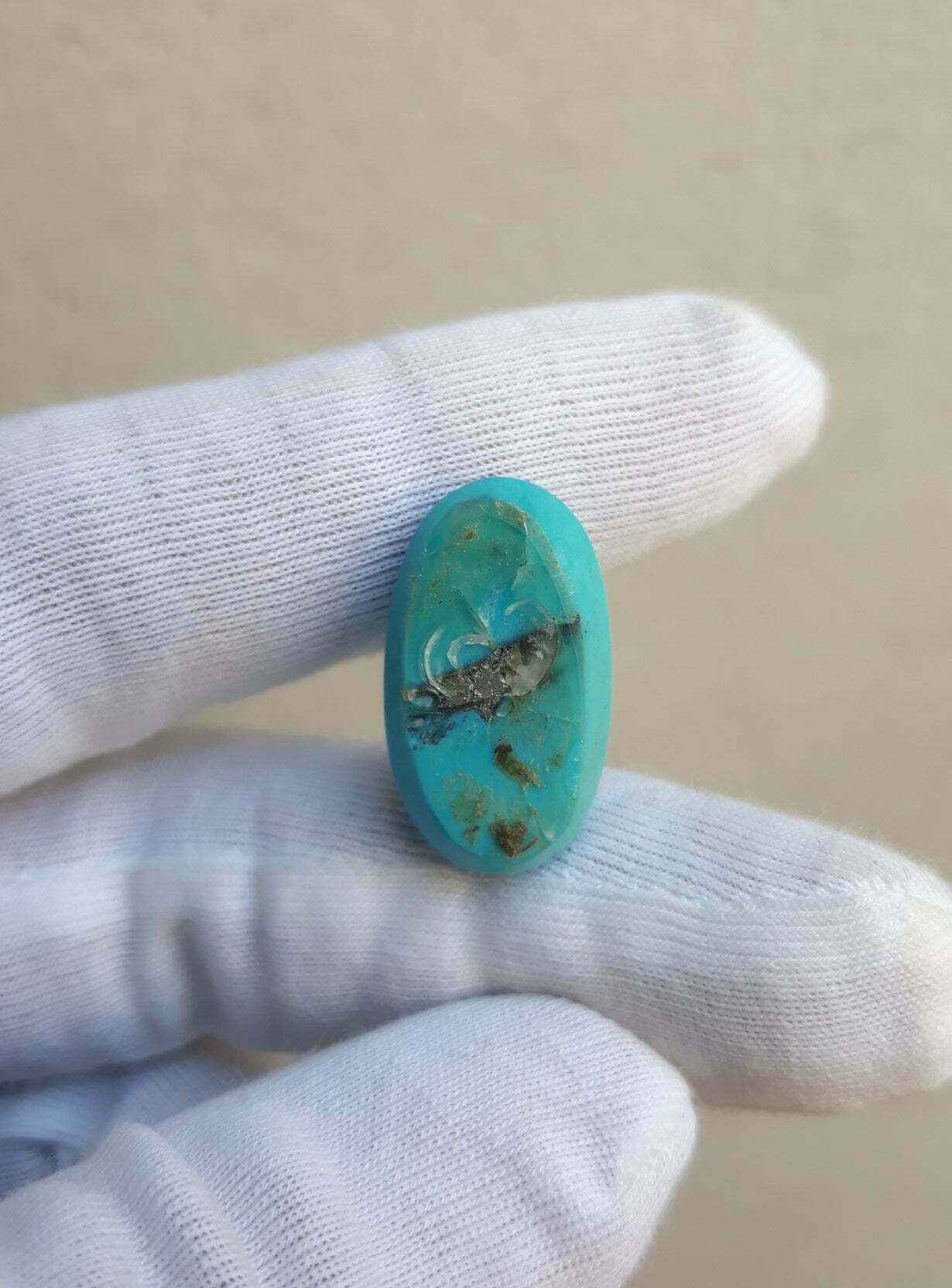 Natural Certified Turquoise - Blue Turquoise-20ct-23x13mm