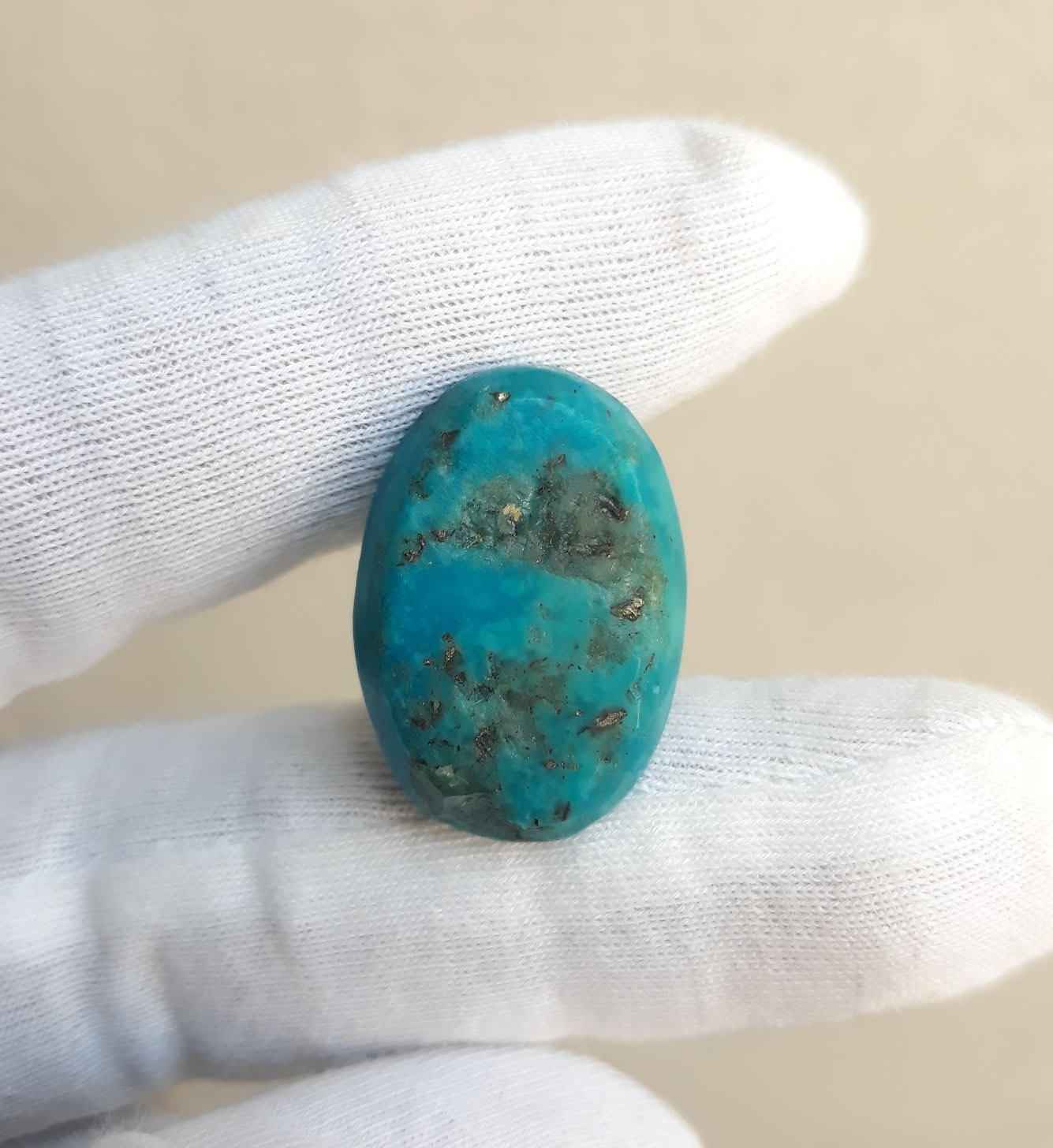 25ct Natural Certified Turquoise  - Blue Turquoise - 25ct-24x17mm