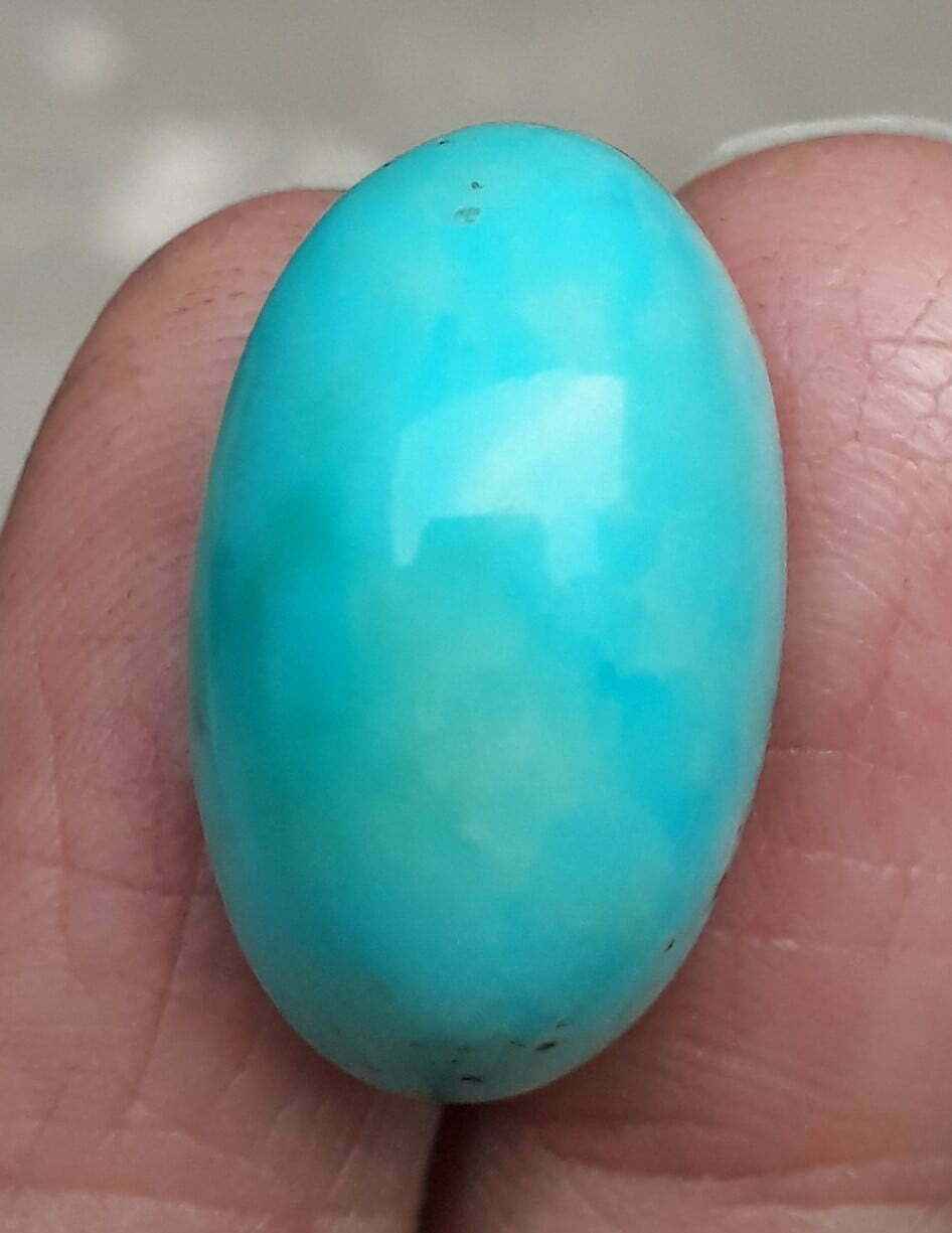 Natural Certified Turquoise  - Light Blue Turquoise-23ct-24x14mm