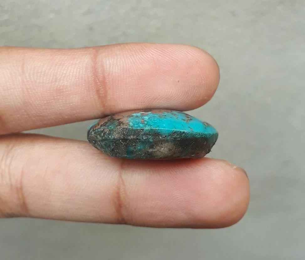 Natural Turquoise with Pyrite - Blue Matrix Turquoise - Shajri Feroza- 56ct-28x22mm